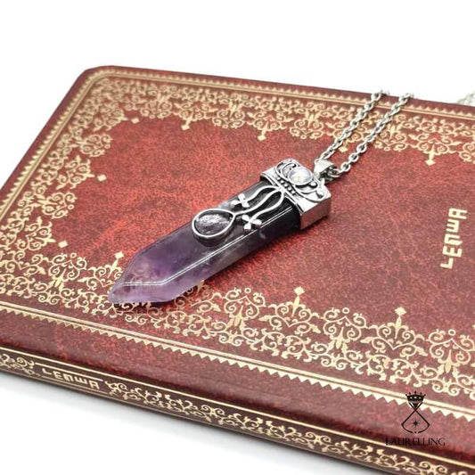 Spirit Pendant Crystal Tiger Sword Pattern Necklace