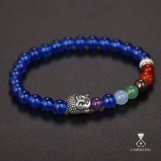 6MM Lapis Lazuli Bead Buddha Head Bracelet