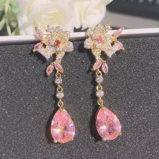 Rose Pink Drop Earrings