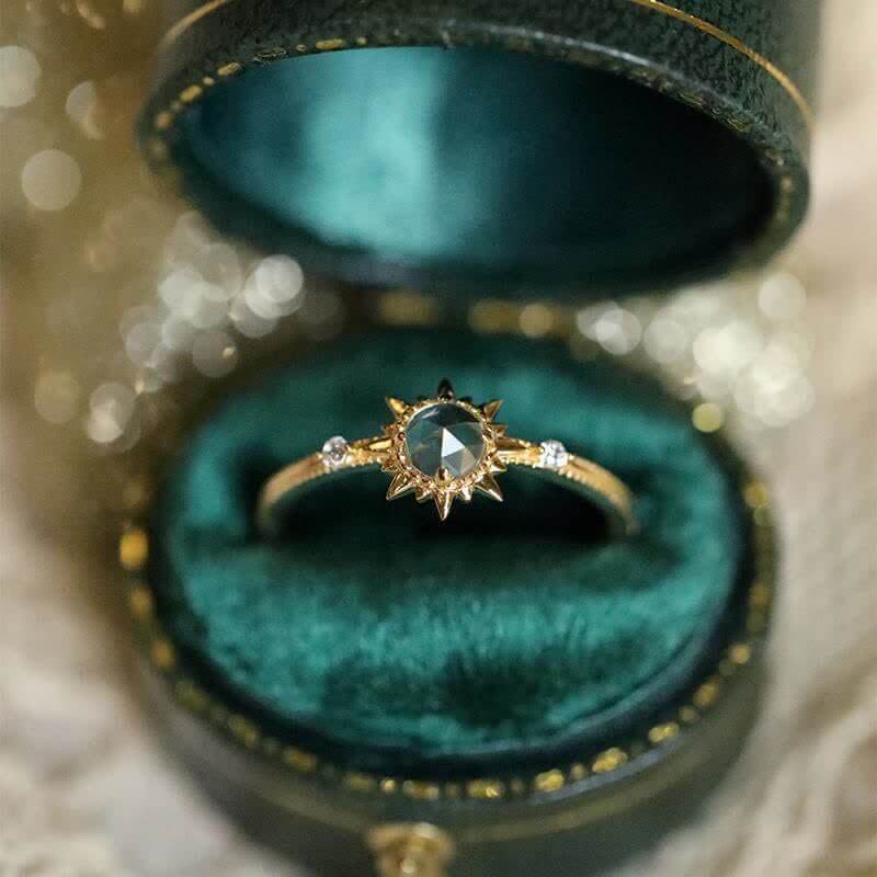 Women's Apollo Gold Sun Crystal Ring
