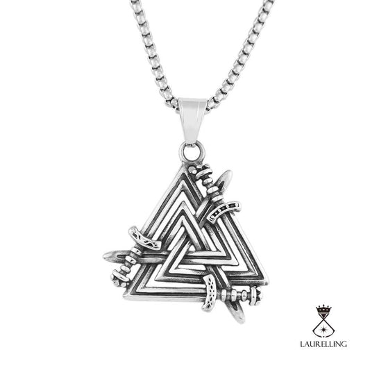 Vintage Titanium Steel Triangle Pendant Necklace