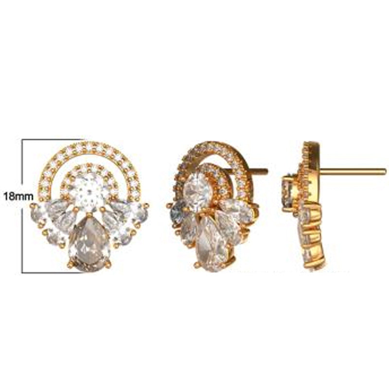 Micropaved Zirconia Sparkling Daisy Stud Earrings