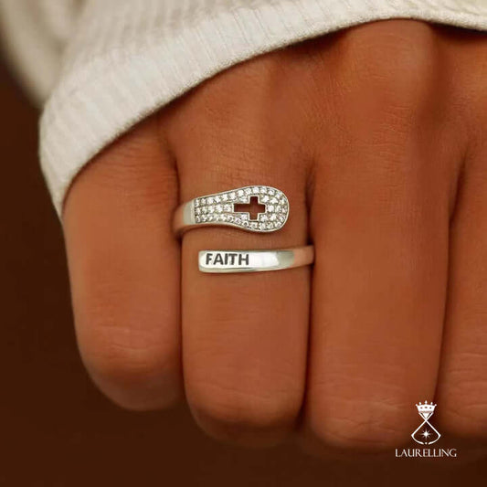 "FAITH" Christian Zircon 925 Sterling Silver Ring