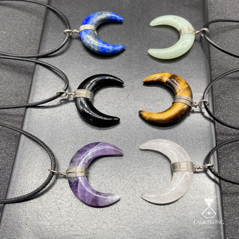 Silk Bull Moon Shape Winding Crescent Pendant