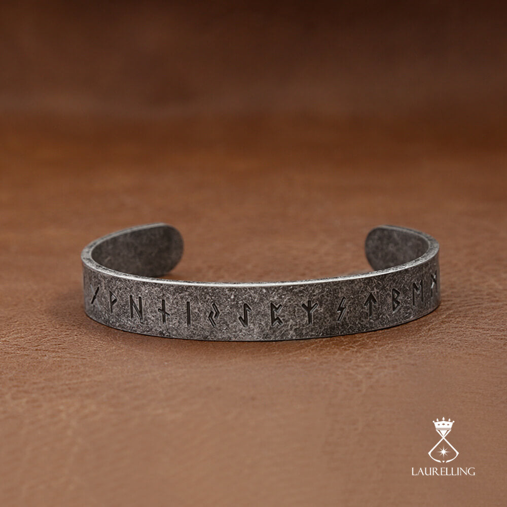 Stainless Steel Viking Lettered Rune Bracelet
