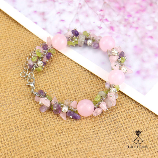 Amethyst Flower Adjustable Bracelet