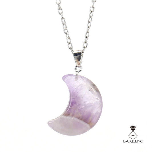 Crystal Crescent Moon Pendant Necklace