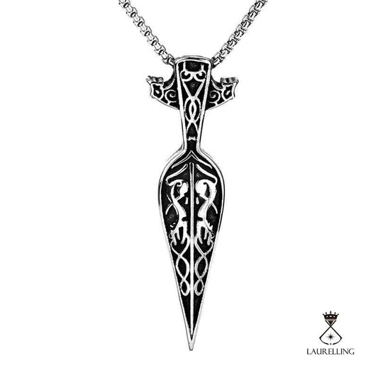 Viking Sword Spear Stainless Steel Necklace