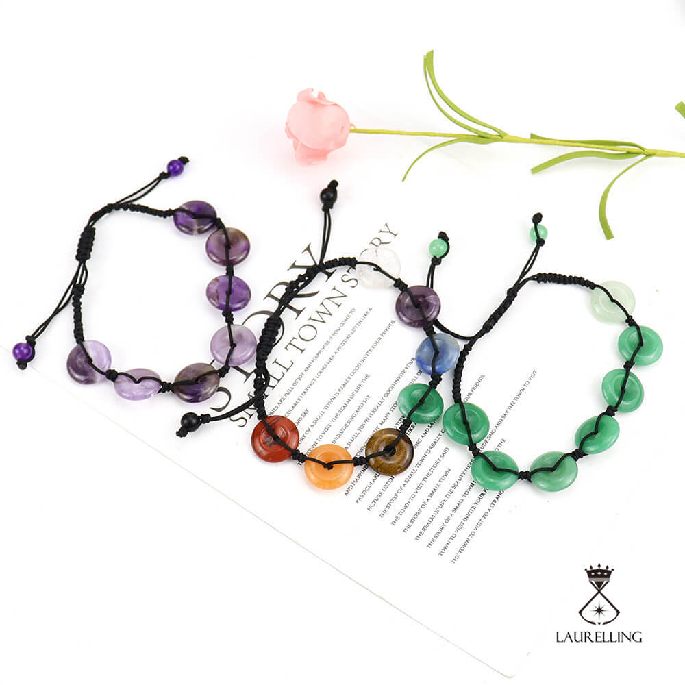 Woven Colorful Crystal Safety Buckle Bracelet