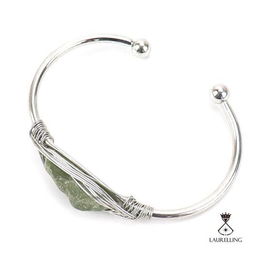 Silver Simple Crystal Opening Adjustable Bracelet