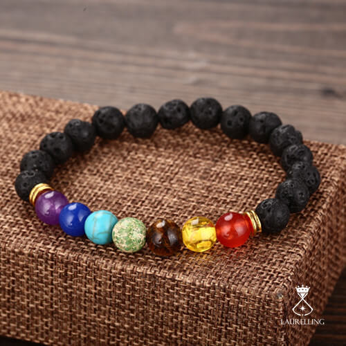 Colorful Lava Stone Bead Bracelet