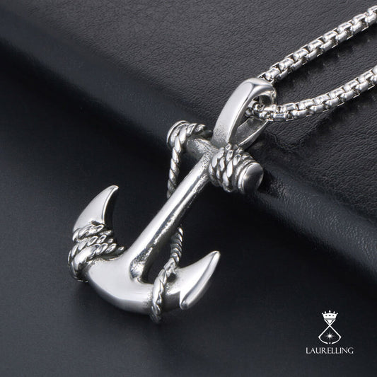 Anchor Pendant Thief Stainless Steel Fishhook Necklace