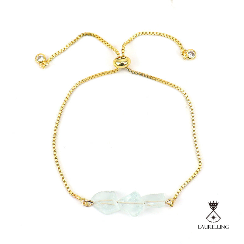 Crystal Push-pull Pull-out Adjustable Gold Bracelet