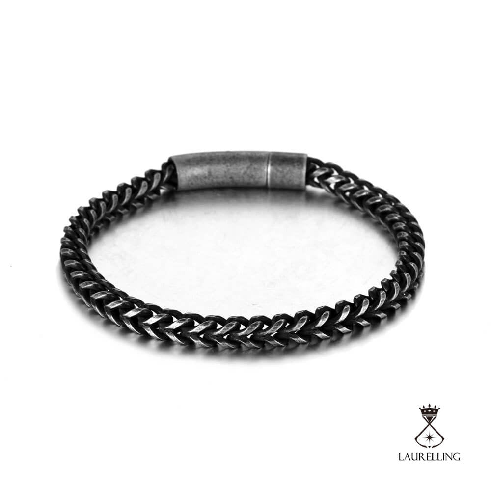 Vintage Stainless Steel Hip Hop Round Abrasive Bracelet