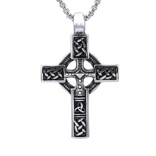 Vintage Viking Cross Pendant Necklace
