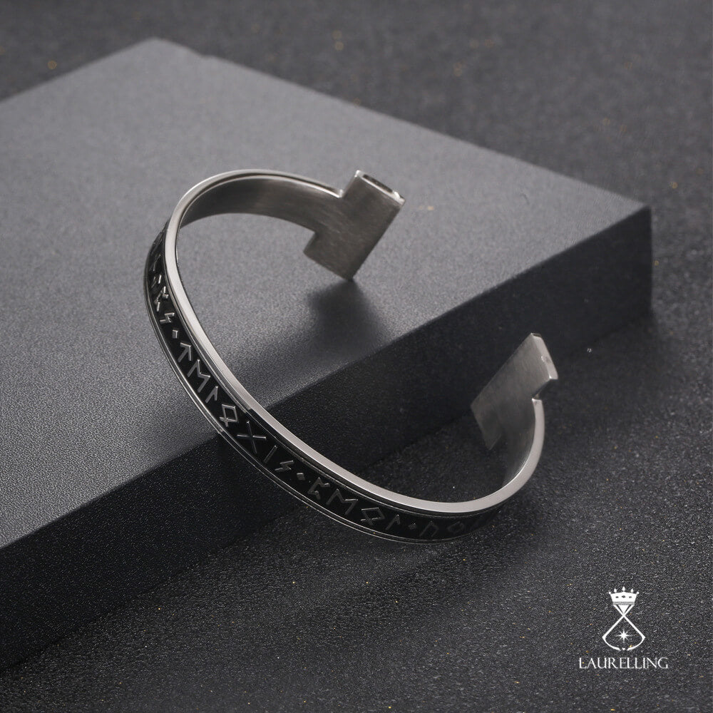 Titanium Steel Viking Rune C-shaped Runa Female Bracelet