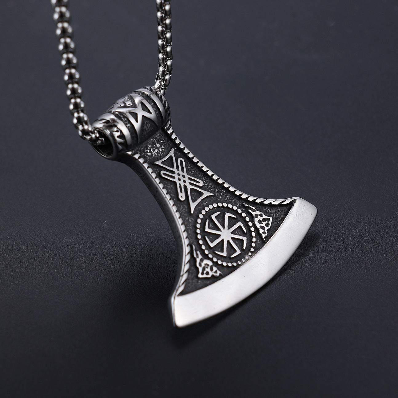 Vintage Viking Mythology Ax Pendant Necklace