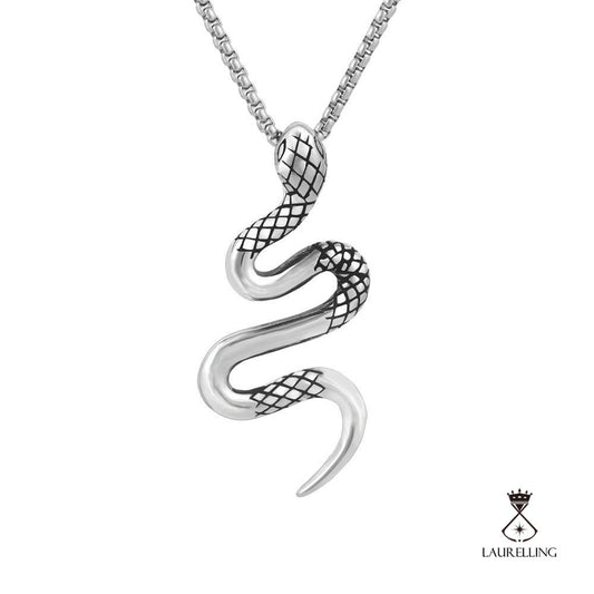 Titanium Steel Tabby Serpentine Pendant Necklace