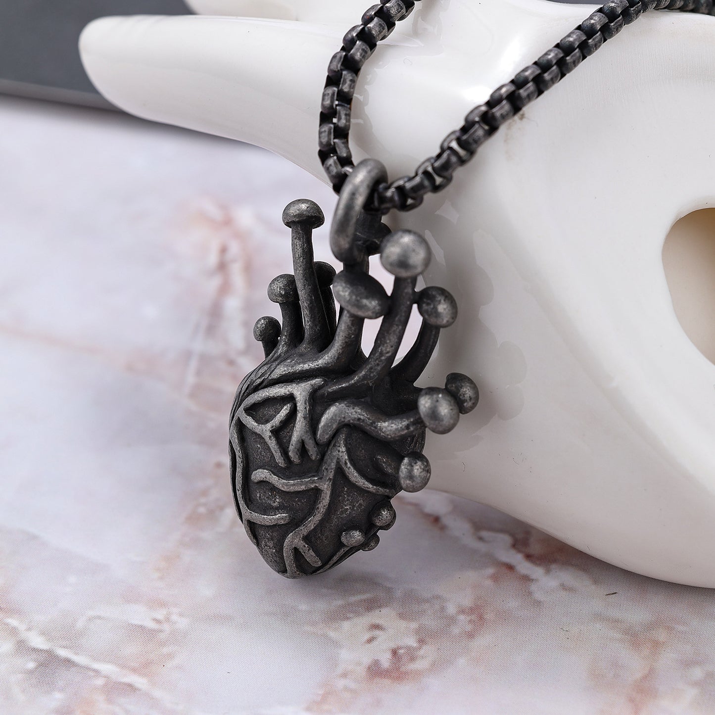 Beating Heart Shape Stainless Steel Pendant Necklace