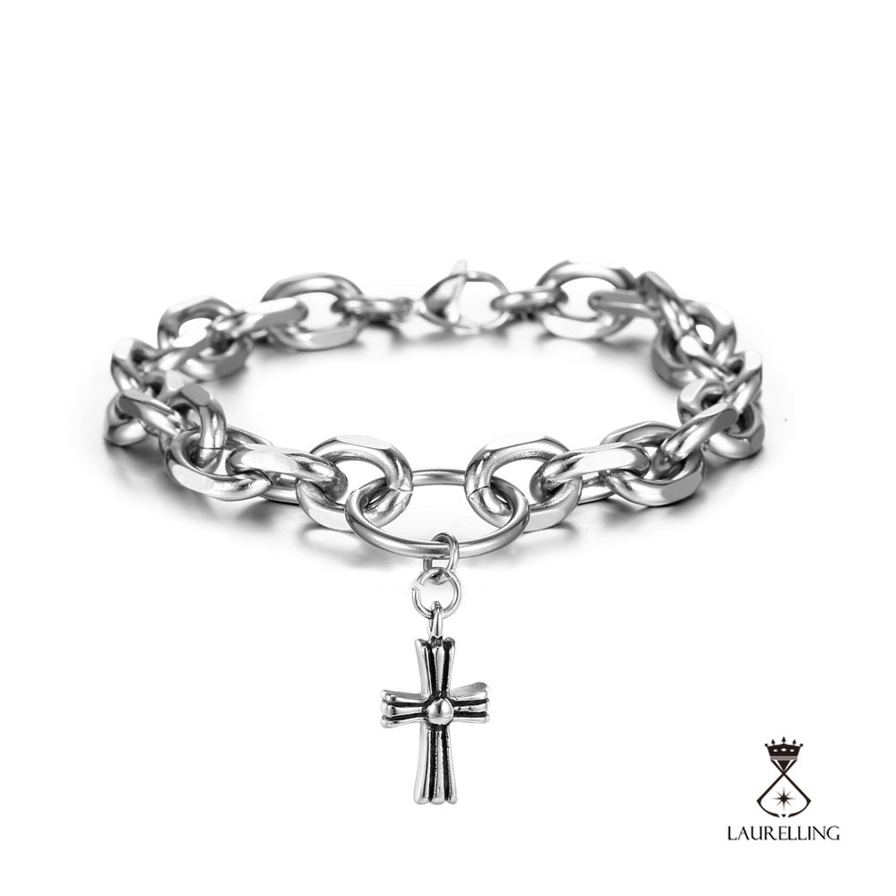 Stainless Steel Cross Bracelet Motorcycle Necklace