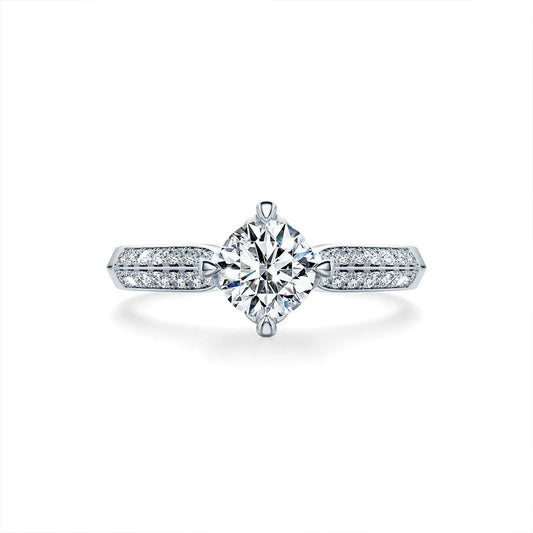 White Gold Classic Engagement Adjustable Ring