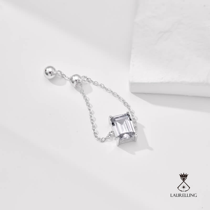 S925 Silver White Zircon Bead Chain Adjustable Ring