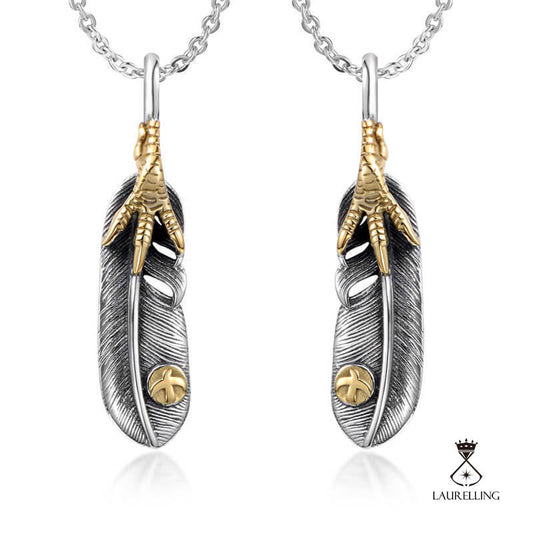 Eagle Claw Feather Pendant Necklace