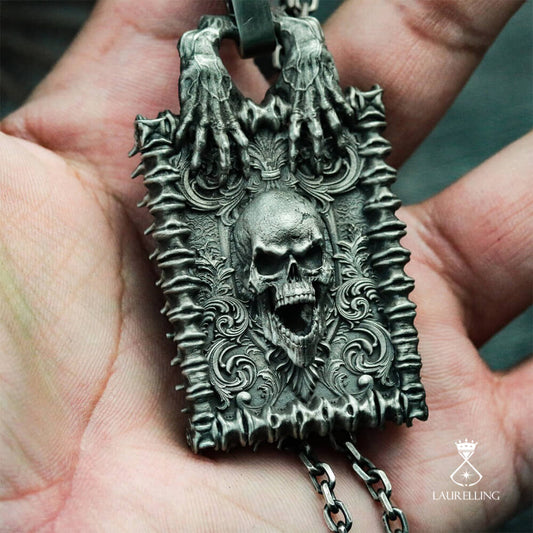 Dark Punk Skull Demon Hellgate Necklace