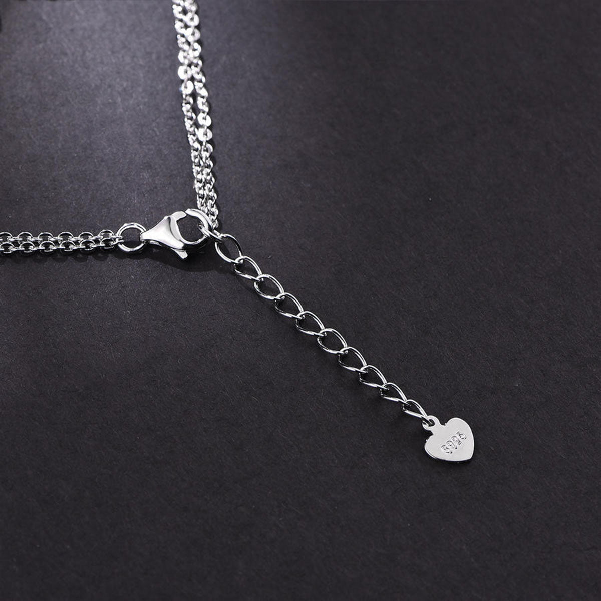 White Gold Double Layer Hollow Heart Shape Adjustable Bracelet