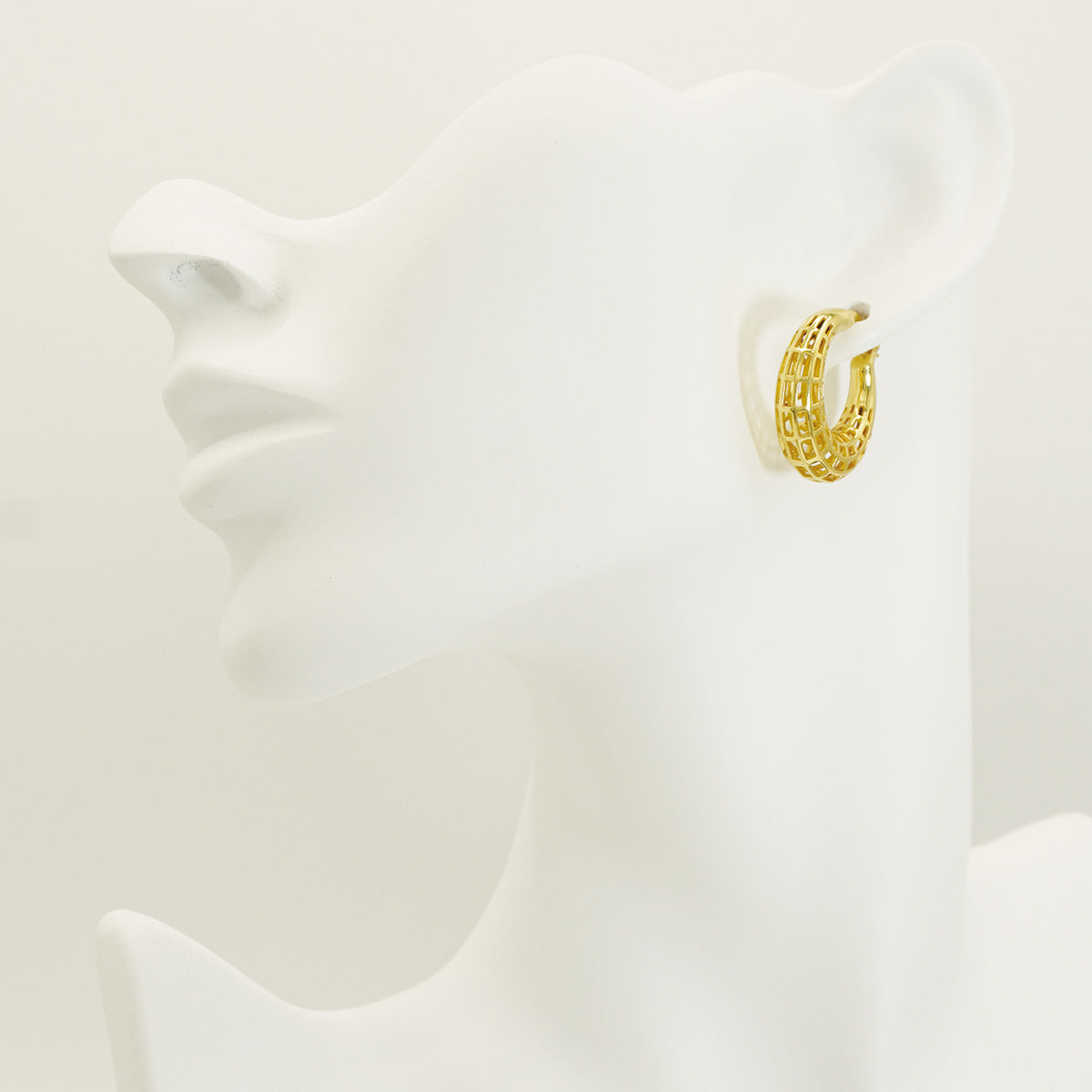 Hollow Carved Design Gold Hoop Earrings