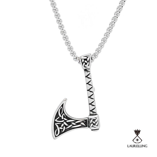 Stainless Steel Axe Pendant Viking Necklace