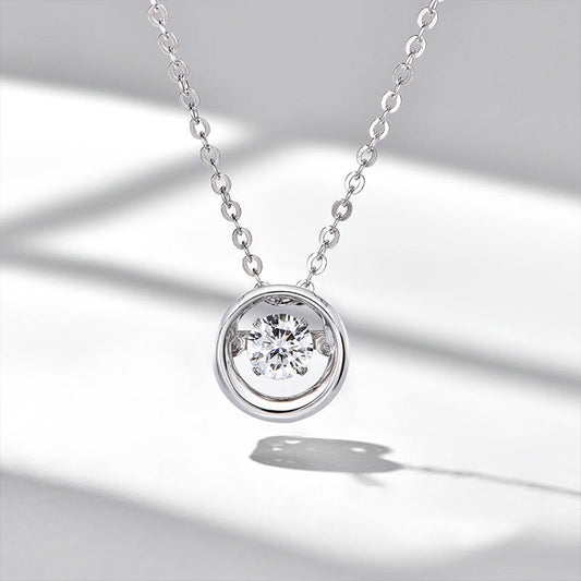 White Gold Timeless Beating Halo Pendants Chains
