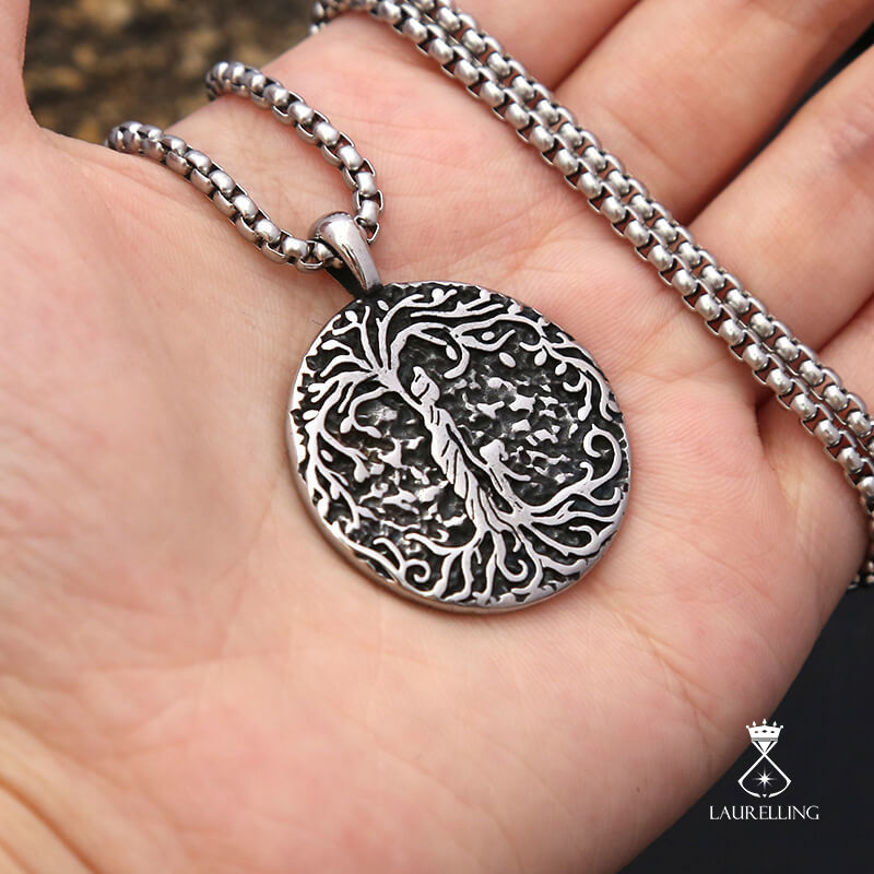 Goddess Lucky Tree Pendant Stainless Steel Necklace