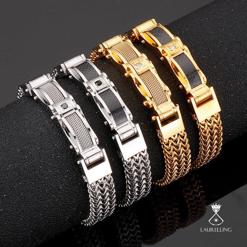Stainless Steel Zircon Bracelet for Men