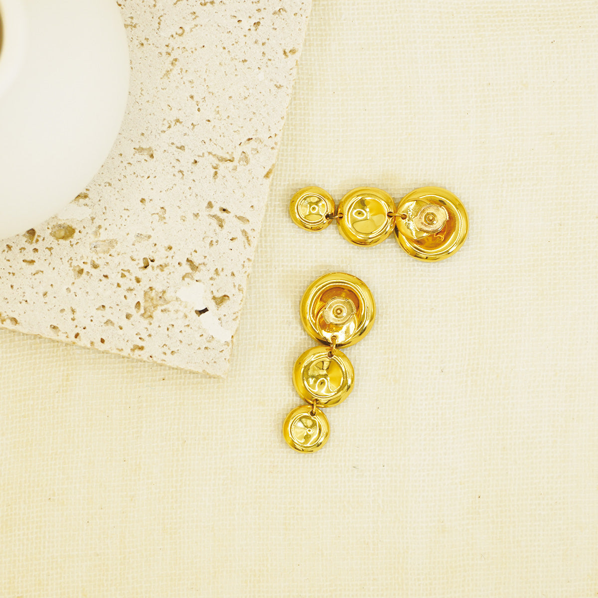 Brown Druzy Gold Drop Earrings for Women