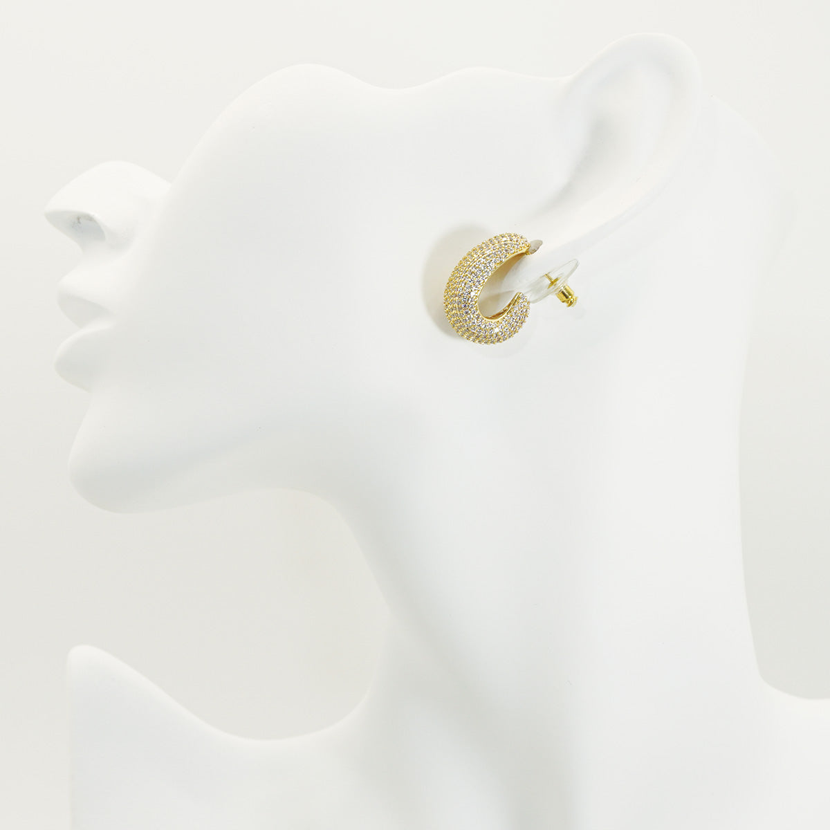 Pave Huggies Sparkling Luna Stud Earrings