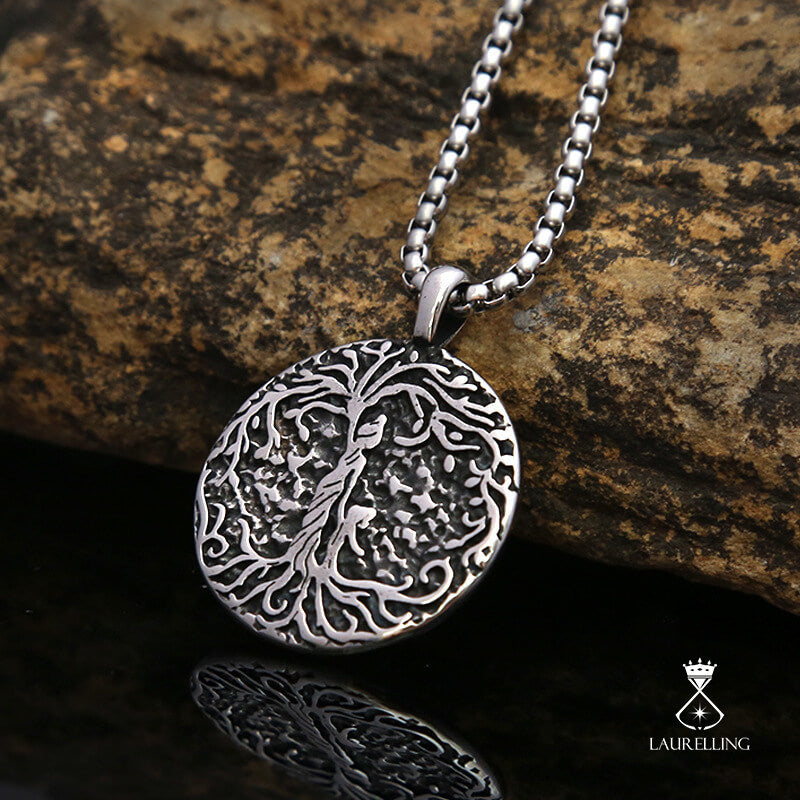 Goddess Lucky Tree Pendant Stainless Steel Necklace