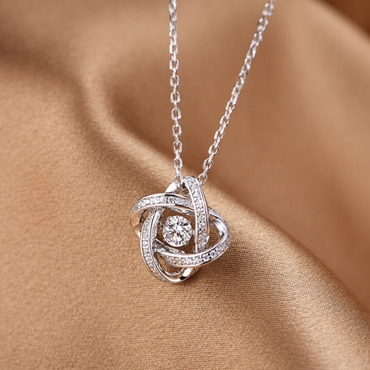 White Gold Eternal Hollow Halo Beating Pendants Chains