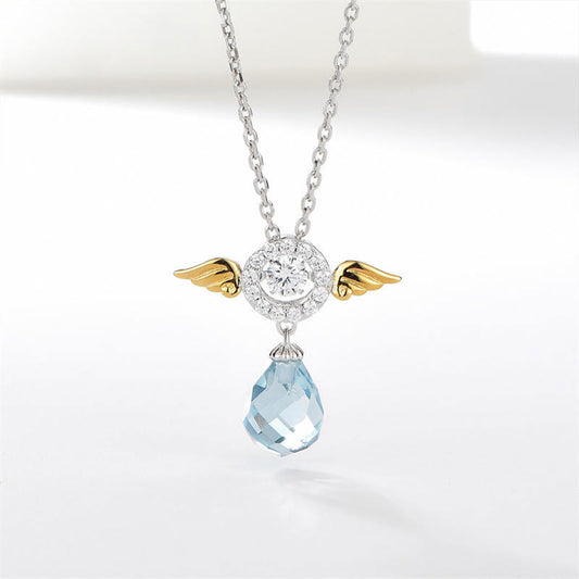 White Gold Tears of The Sea Angel Wings Halo Pendants Chains