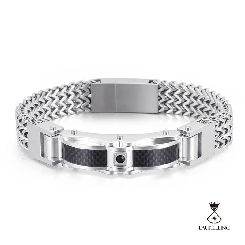 Stainless Steel Zircon Bracelet for Men