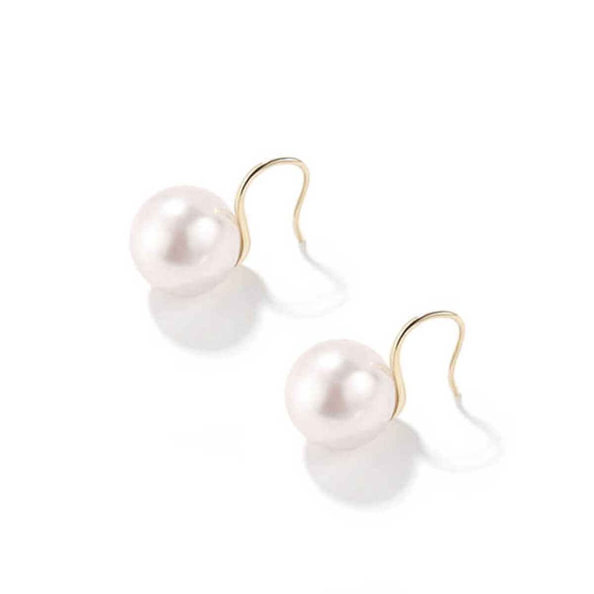 White Gold Minimalism Organic Pearl Dangle Earrings