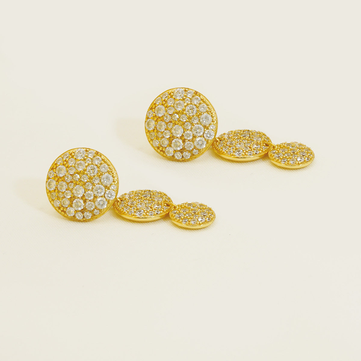 White Druzy Gold Drop Earrings for Women