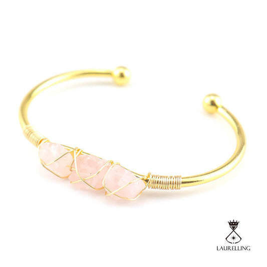 Three Crystal Gold-plated Open Bracelets