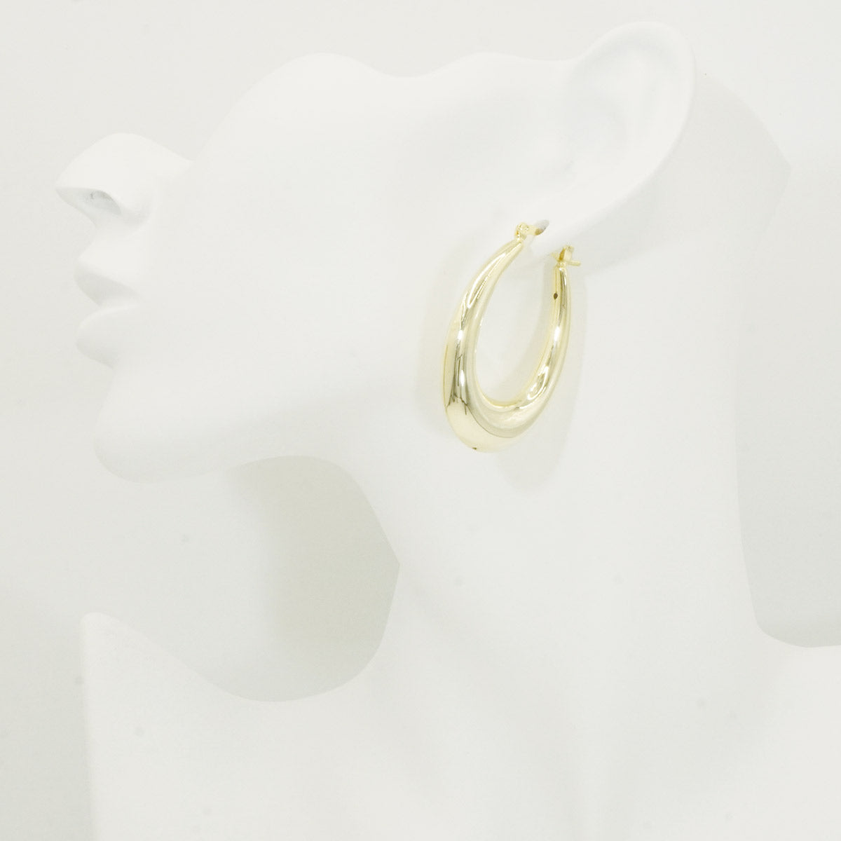 Oval Chunky Big Gold Hoop Earrings